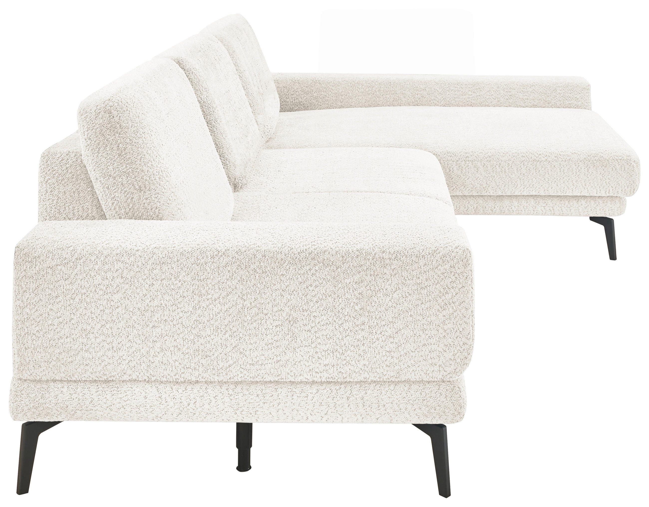 Thumbnail - SetOne by Musterring Ecksofa, Weiß, Textil, 3-Sitzer, Ottomane rechts, L-Form, 294x184 cm, Made in EU, Typenauswahl, Fuß...