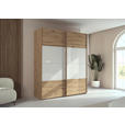 SCHWEBETÜRENSCHRANK 181/223/68 cm 2-türig Weiß, Eiche Artisan  - Eichefarben/Weiß, Design, Glas/Holzwerkstoff (181/223/68cm) - Xora
