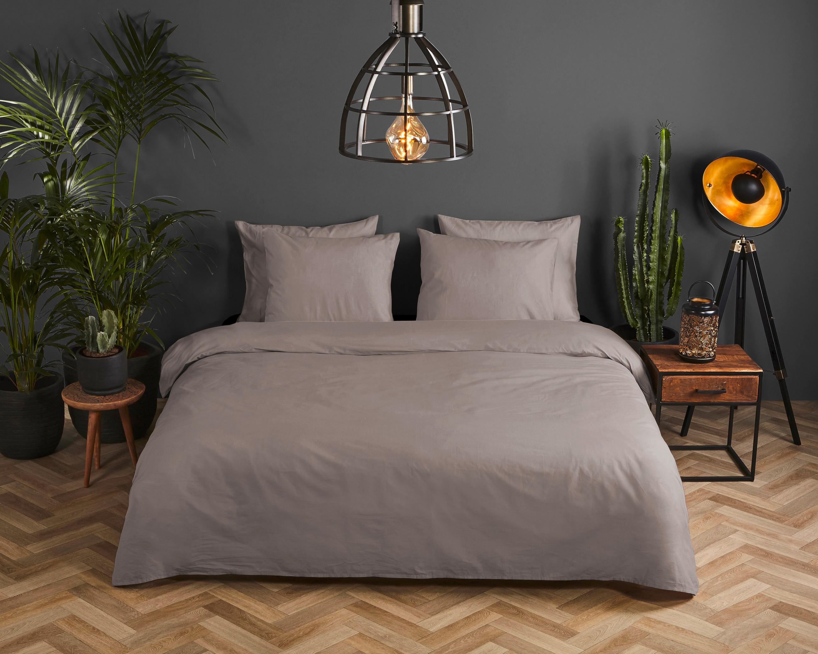 BETTWÄSCHE Uni Clay Satin 135/200 cm  - Taupe, Basics, Textil (135/200cm)