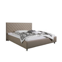 POLSTERBETT 180/200 cm,  in Taupe,  - Taupe/Alufarben, MODERN, Textil/Metall (180/200cm) - Livetastic