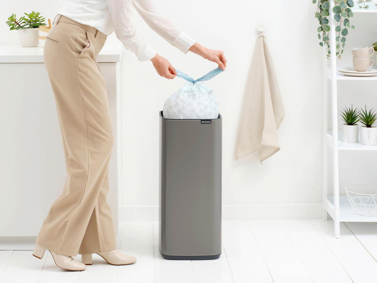 KANTA SA PAPUČICOM  30 l   - antracit/platinasta, Dizajnerski, metal/plastika (28/65/30,5cm) - Brabantia