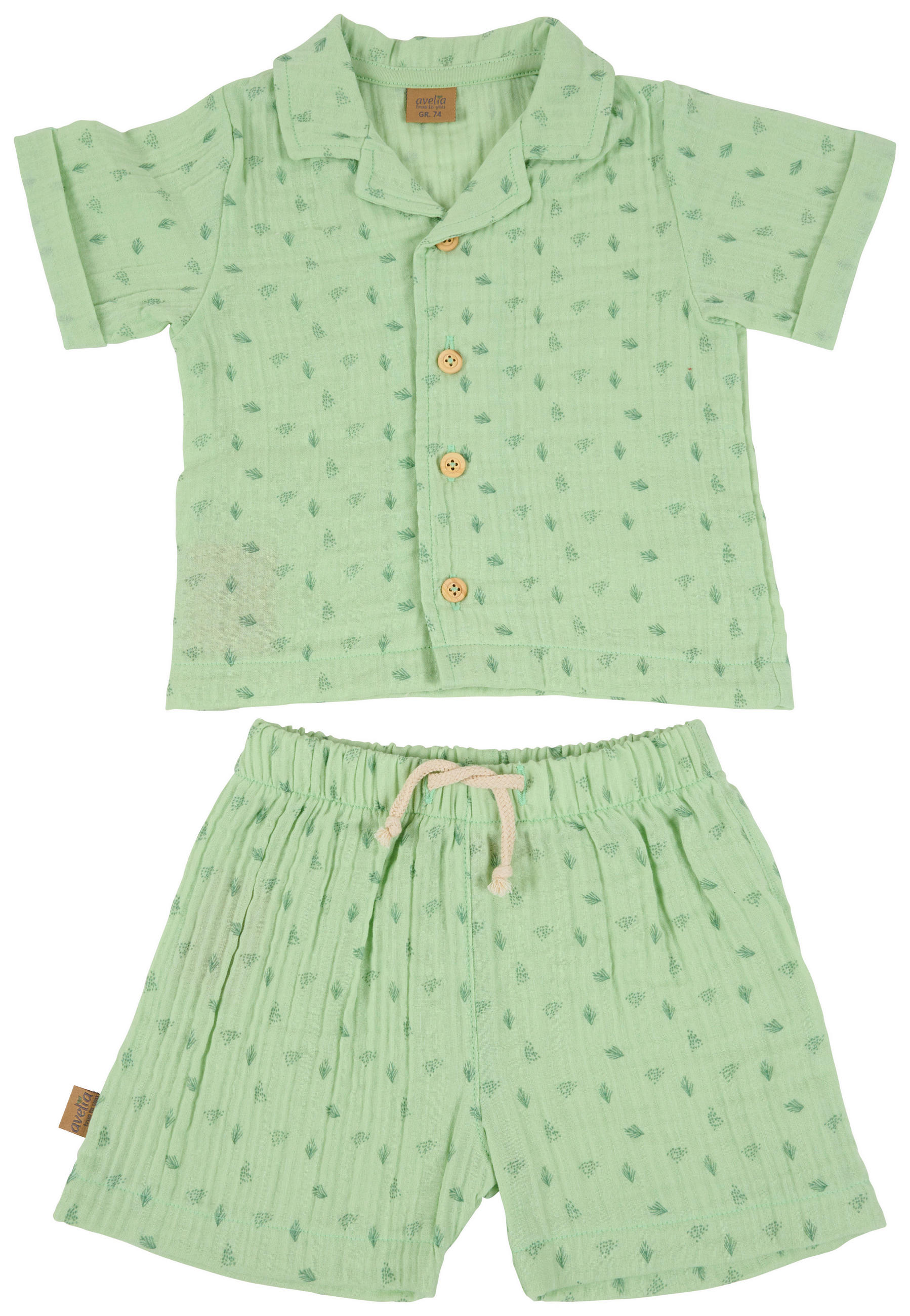BABYBEKLEIDUNGSSET 2-teilig  - Grün, Natur, Textil (62null) - Avelia