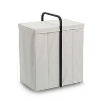 WÄSCHESAMMLER - Creme/Grau, Basics, Holz/Textil (51,5/65/35,5cm) - Zeller Present