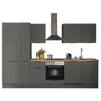 KÜCHENBLOCK MULTAN  in Graphitfarben  - Schwarz/Graphitfarben, Basics, Holzwerkstoff/Metall (310/211/60cm) - Carryhome