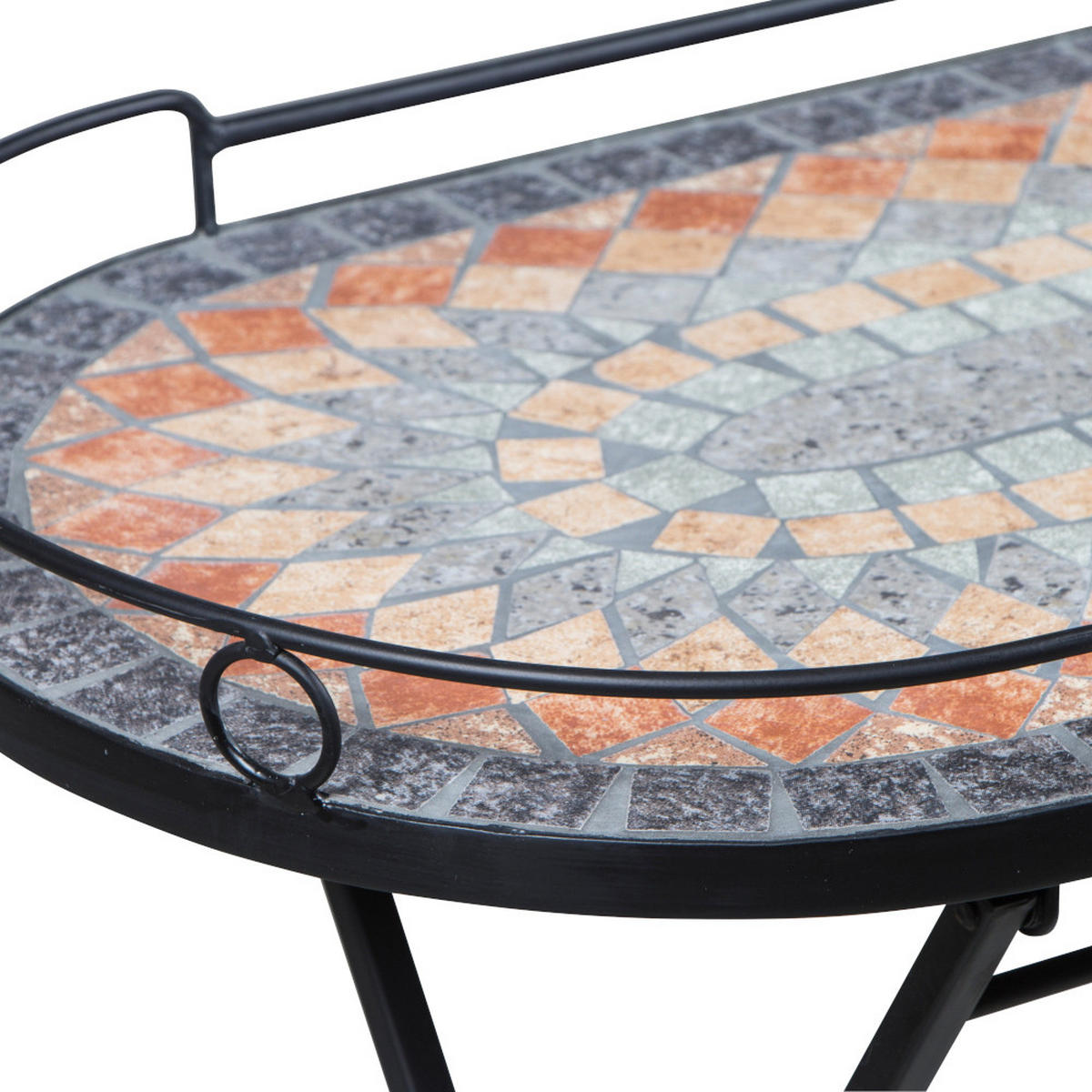 GARTENBEISTELLTISCH 68/41/60 cm  - Multicolor/Schwarz, MODERN, Keramik/Metall (68/41/60cm) - Siena Garden