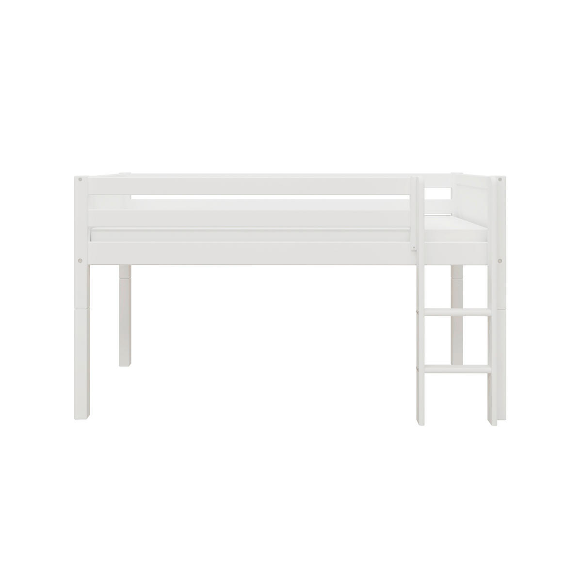 HOCHBETT 90/200 cm,  in Absturzsicherung, Leiter, Rollrost  - Weiß, MODERN, Holz (90/200cm) - Chameo