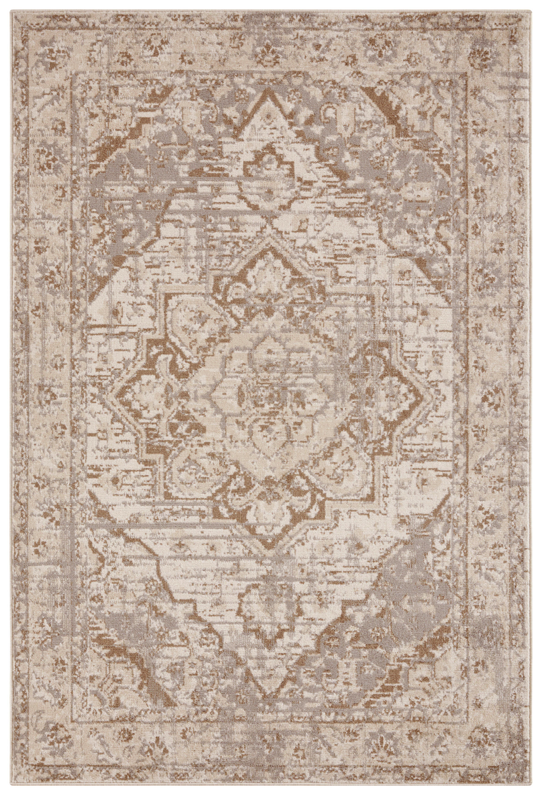 FLACHWEBETEPPICH 80/120 cm Terrain Braun, Creme  - Creme/Braun, Design, Kunststoff/Textil (80/120cm)
