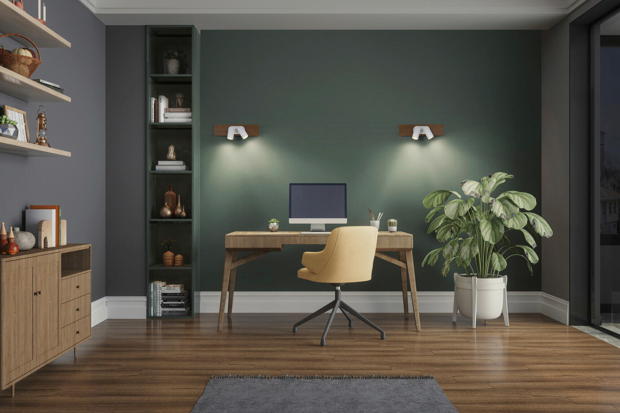 LED-STRAHLER 40/10/14,2 cm   - Naturfarben/Weiß, Basics, Holz/Metall (40/10/14,2cm) - Osram