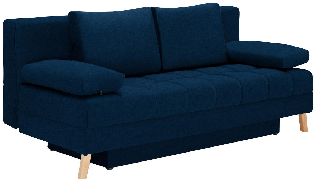 SCHLAFSOFA in Webstoff Dunkelblau  - Naturfarben/Dunkelblau, Konventionell, Holz/Textil (195/90/90cm) - Cantus