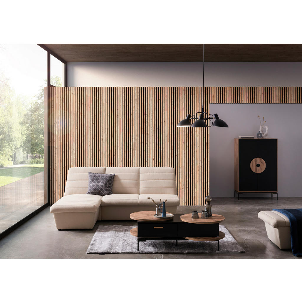 Thumbnail - Looks by W.Joop Ecksofa Looks Viii, Creme, Textil, Uni, 3-Sitzer, L-Form, Ottomane links, 274x168 cm, FSC Mix, Made in E...