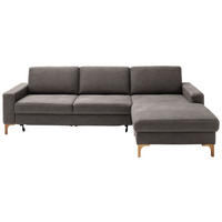 ECKSOFA Mikrofaser Anthrazit  - Eichefarben/Anthrazit, Design, Holz/Textil (278/185cm) - Pure Home Lifestyle