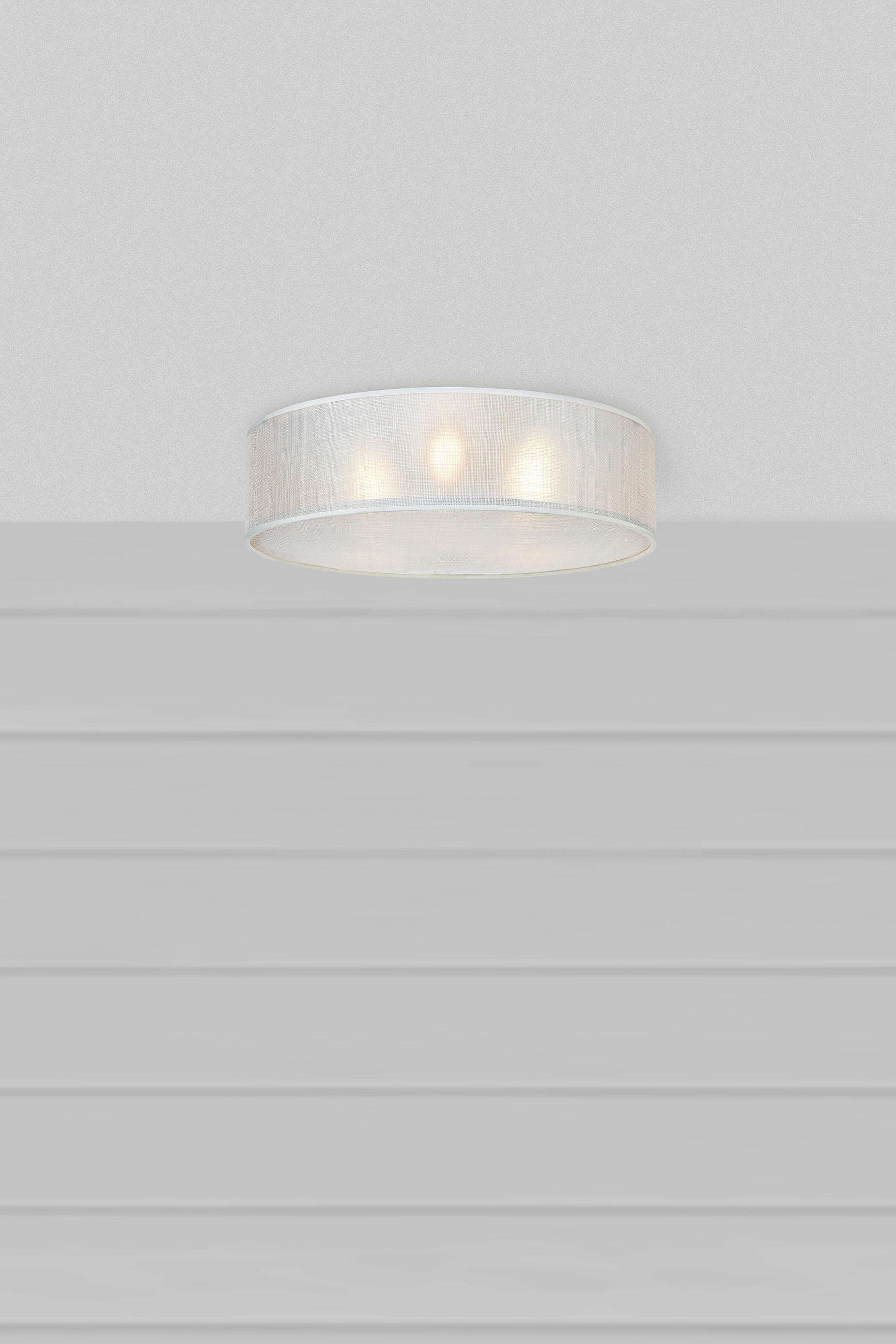 DECKENLEUCHTE HARU 45/15 cm   - Weiß, Design, Naturmaterialien (45/15cm) - Markslöjd