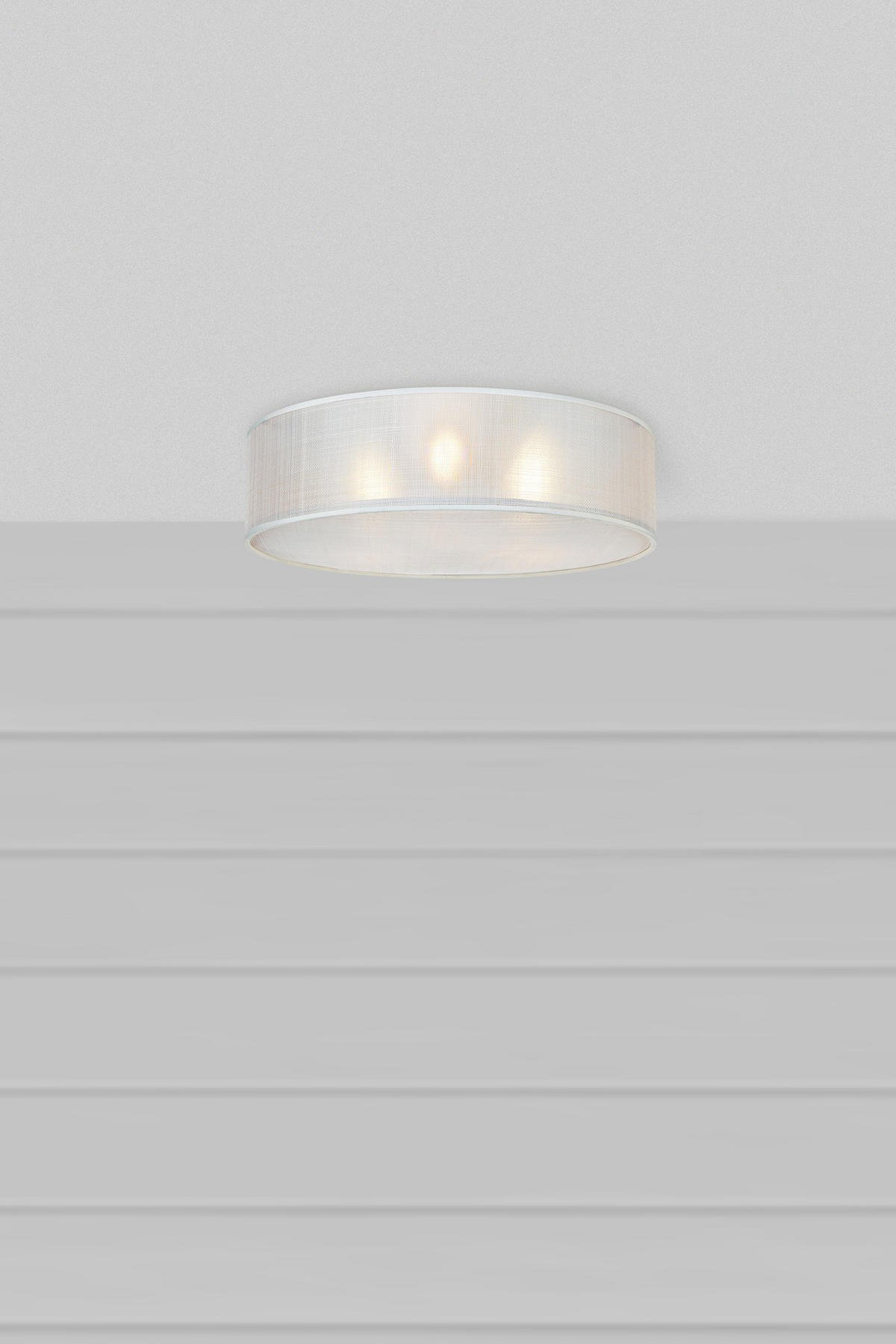DECKENLEUCHTE  45/15 cm    - Weiß, Design, Naturmaterialien (45/15cm) - Markslöjd