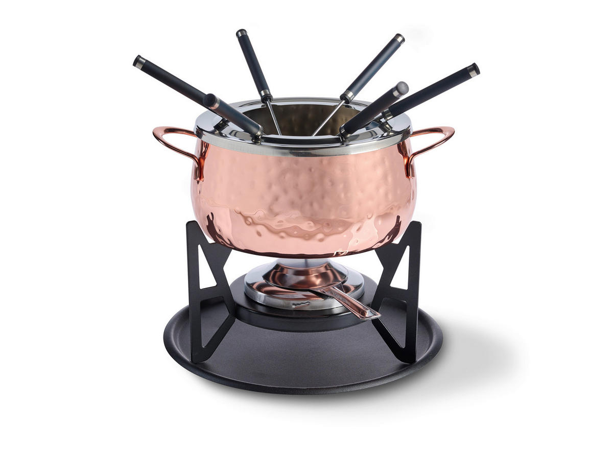 FONDUESET  - Edelstahlfarben/Schwarz, Basics, Metall - Homeware Profession.