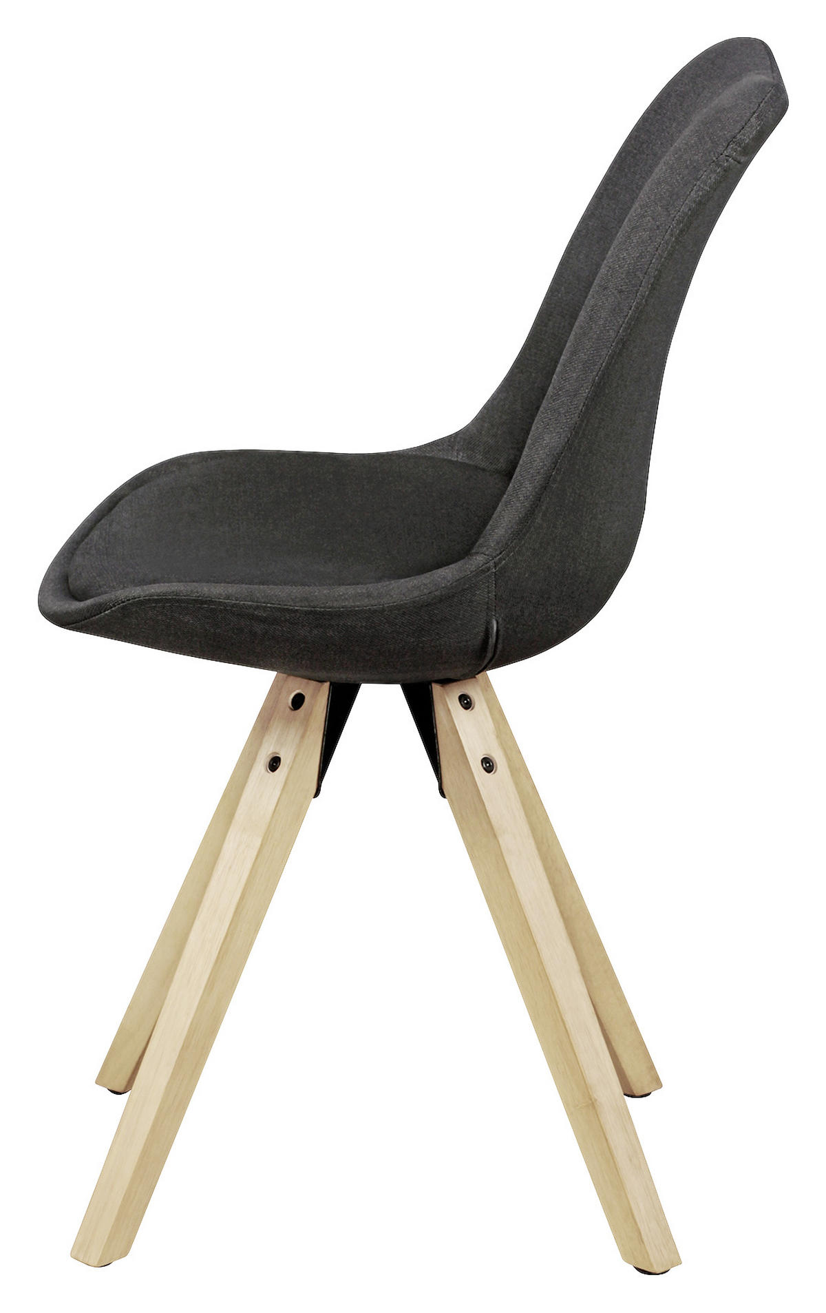 STUHL-SET 2 Stück  in Webstoff matt  - Eichefarben/Anthrazit, Design, Holz/Kunststoff (48/89/42cm) - MID.YOU