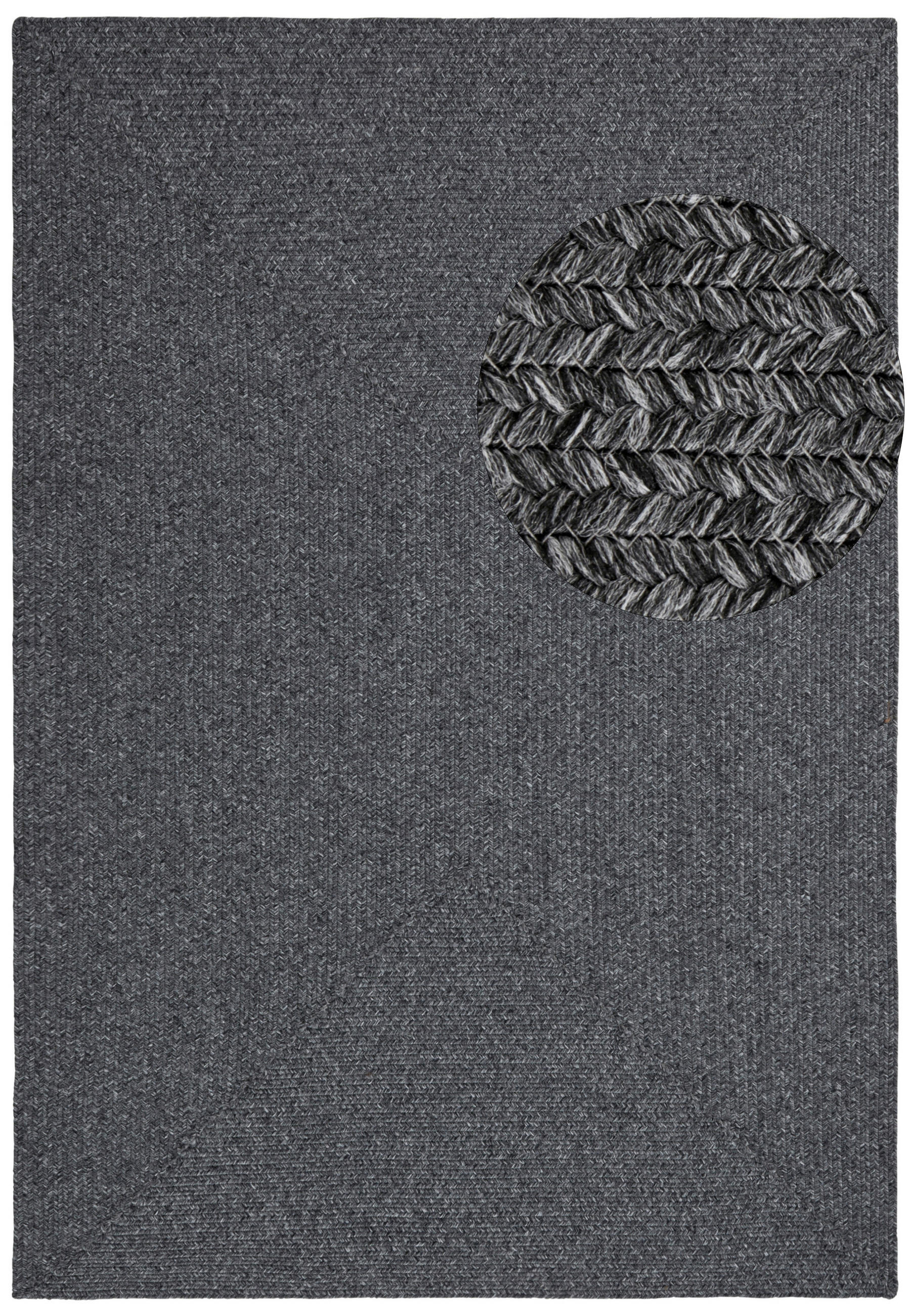OUTDOORTEPPICH 80/150 cm Braided Anthrazit  - Anthrazit, Design, Kunststoff (80/150cm)