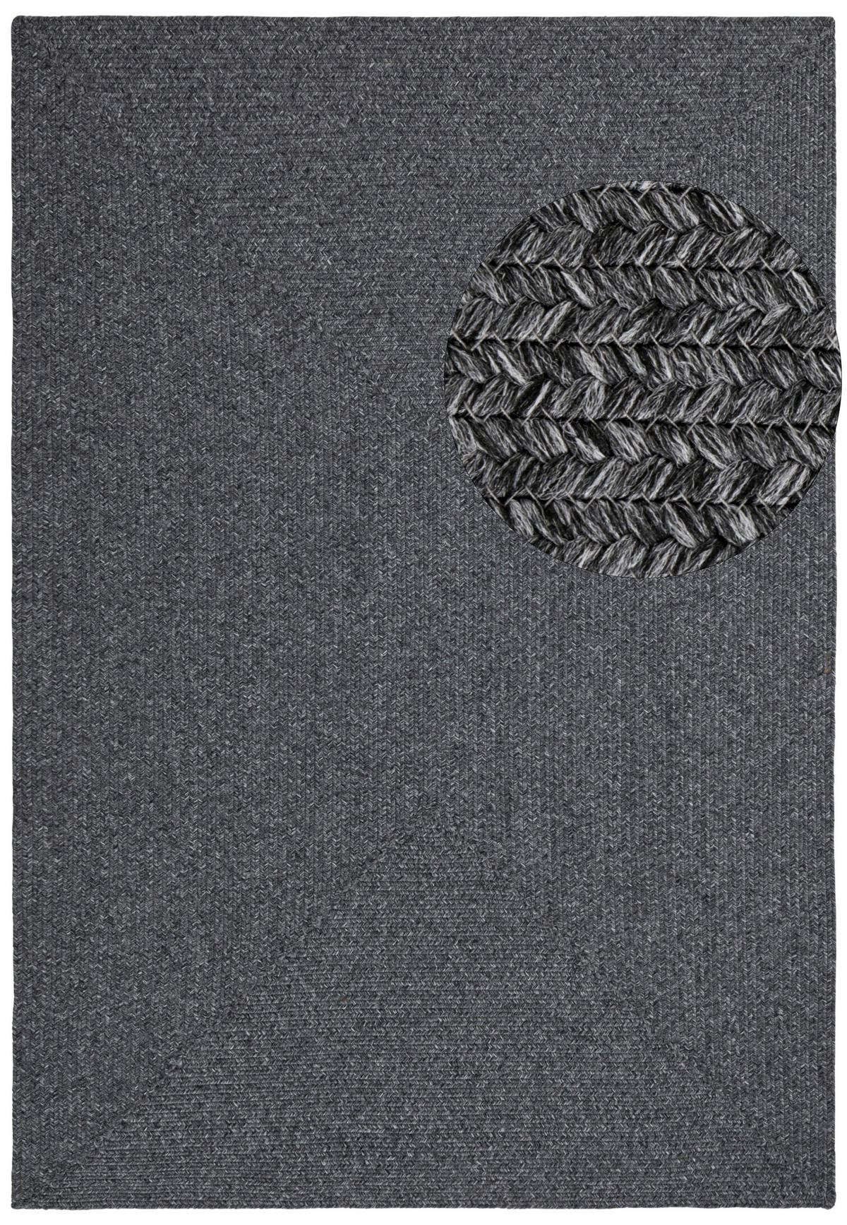 OUTDOORTEPPICH 80/150 cm Braided Anthrazit  - Anthrazit, Design, Kunststoff (80/150cm)