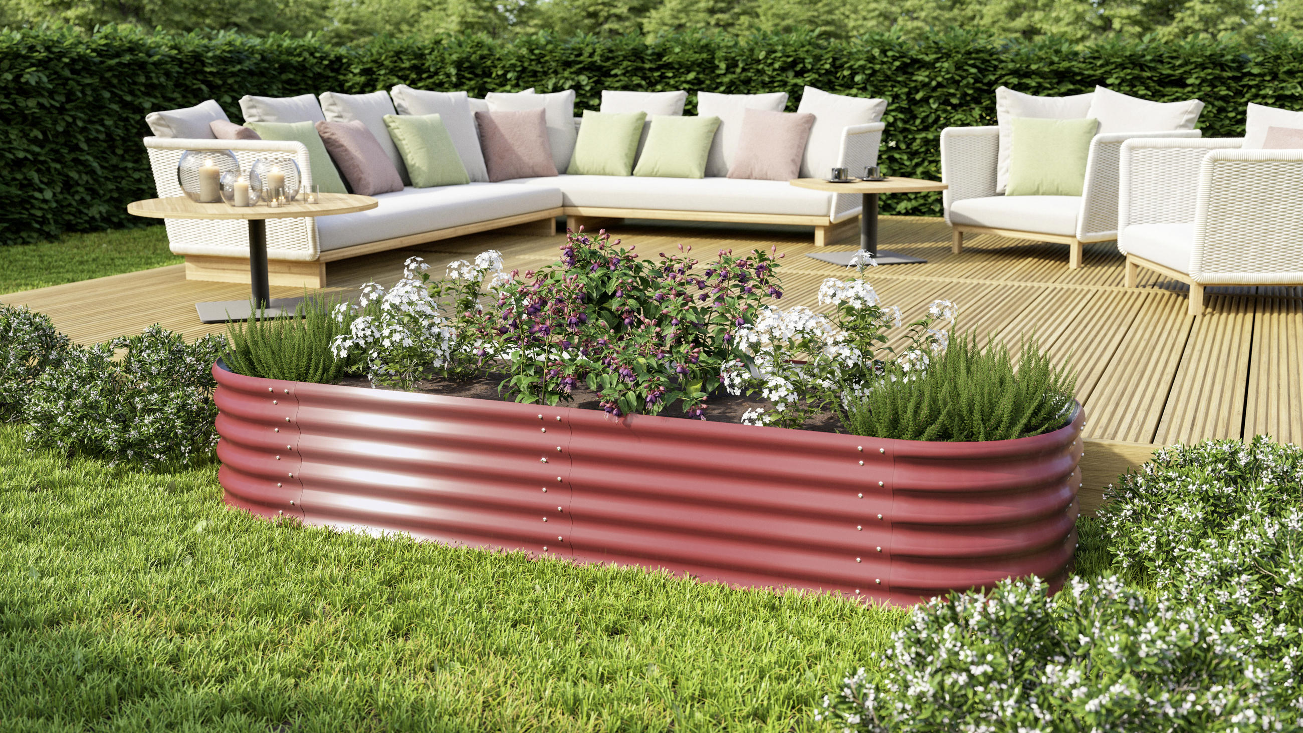 HOCHBEET-ERWEITERUNG 80/40,1/80 cm  - Rot, Basics, Metall (80/40,1/80cm)