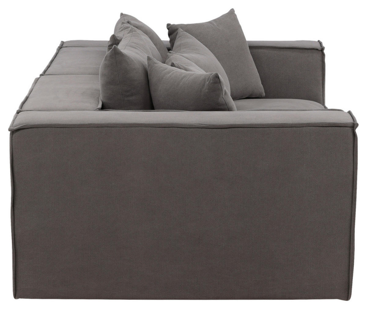 2-SITS SOFFA i plast, textil grå, svart  - grå/svart, Design, textil/plast (232/80/116cm) - Livetastic