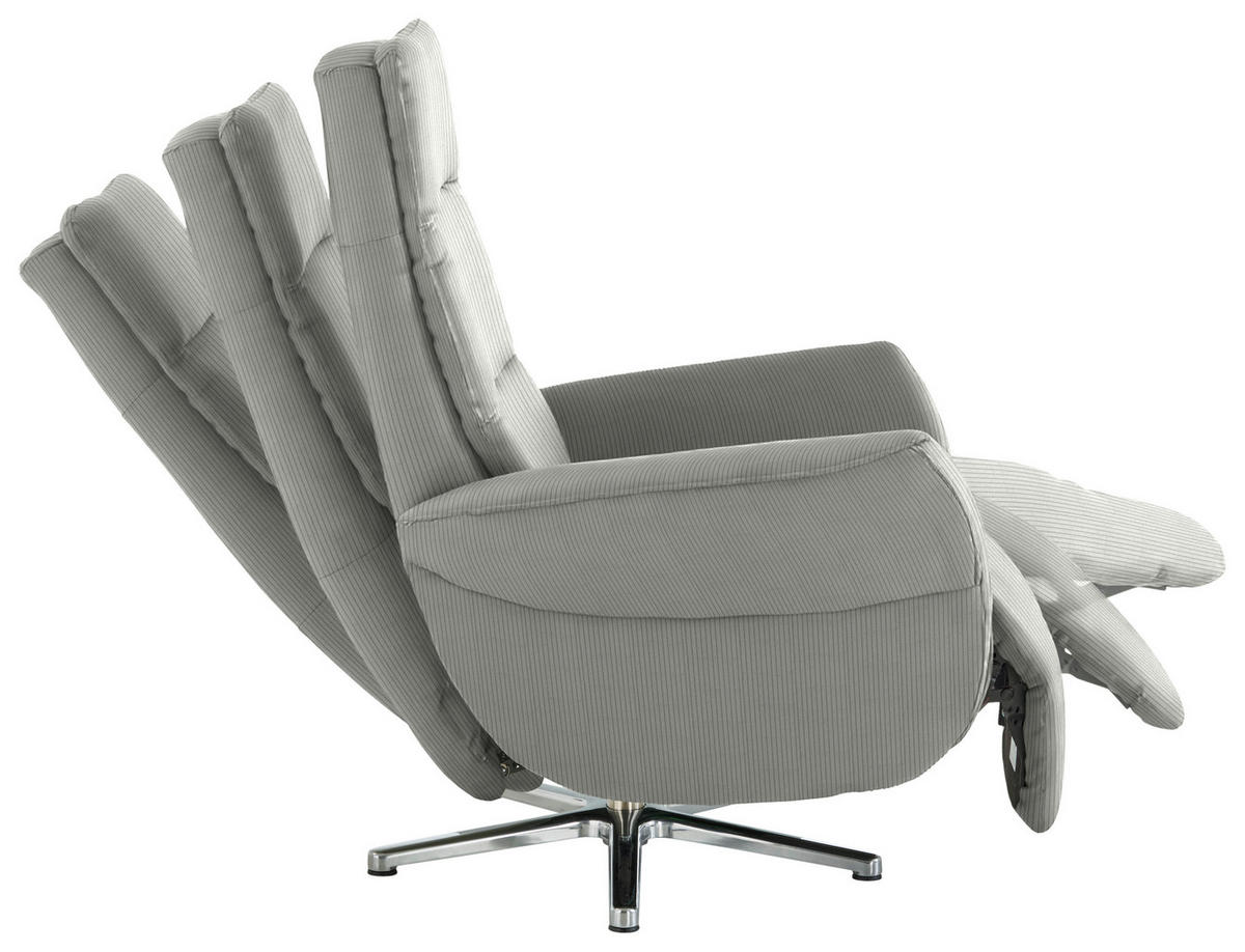 RELAXSESSEL in Textil Silberfarben  - Chromfarben/Silberfarben, Design, Textil/Metall (78/113/83cm) - Beldomo Speed