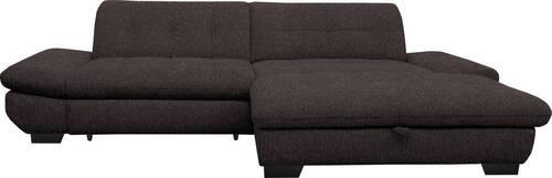 ECKSOFA in Mikrofaser Braun  - Schwarz/Braun, Design, Textil/Metall (290/198cm) - Xora