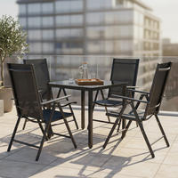 GARTENGARNITUR  5-teilig  - Schwarz, Basics, Metall - Gardenson