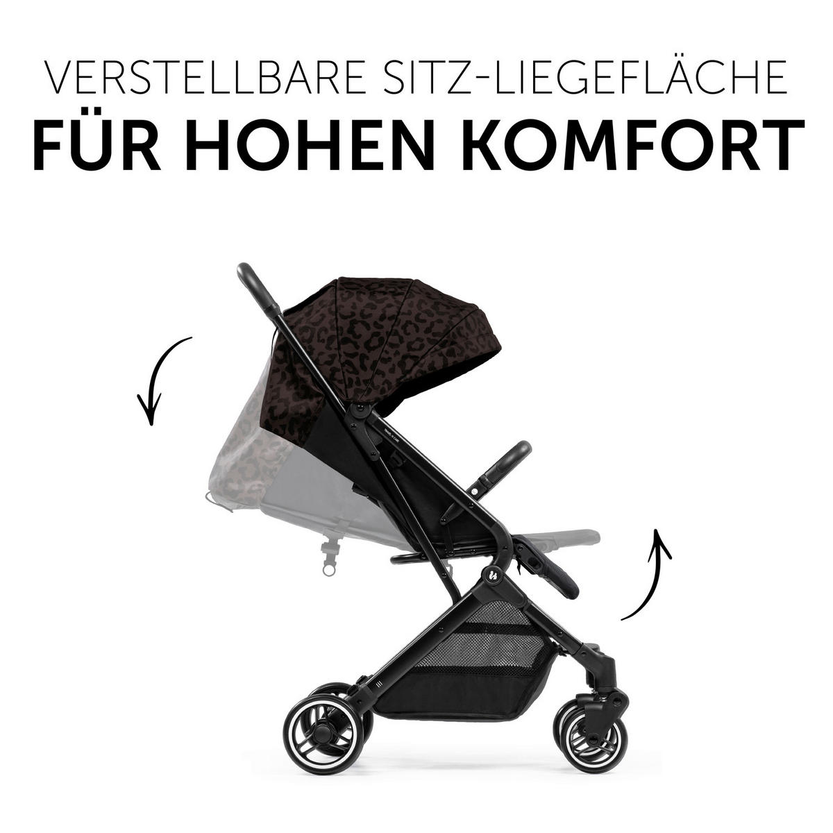 BUGGY Travel N Care  - Schwarz/Braun, Basics, Metall (86/50/104cm) - Hauck