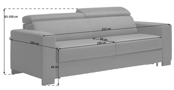 SCHLAFSOFA Webstoff Dunkelgrau - Wengefarben/Dunkelgrau, Design, Holz/Textil (222/83/104cm) - Novel