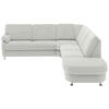 ECKSOFA in Flachgewebe Hellgrau  - Hellgrau/Alufarben, Konventionell, Textil/Metall (269/289cm) - Beldomo System