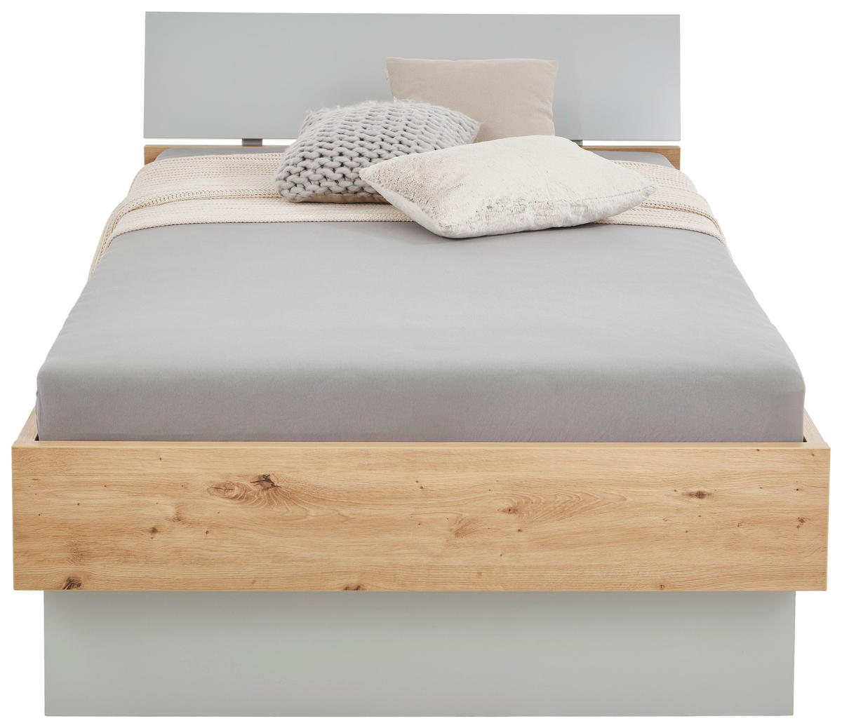 BETT 120/200 cm  in Grau, Eichefarben   - Eichefarben/Grau, Modern, Holzwerkstoff (120/200cm) - Xora