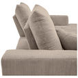 ECKSOFA Taupe Cord  - Taupe/Schwarz, KONVENTIONELL, Textil/Metall (250/185cm) - Carryhome