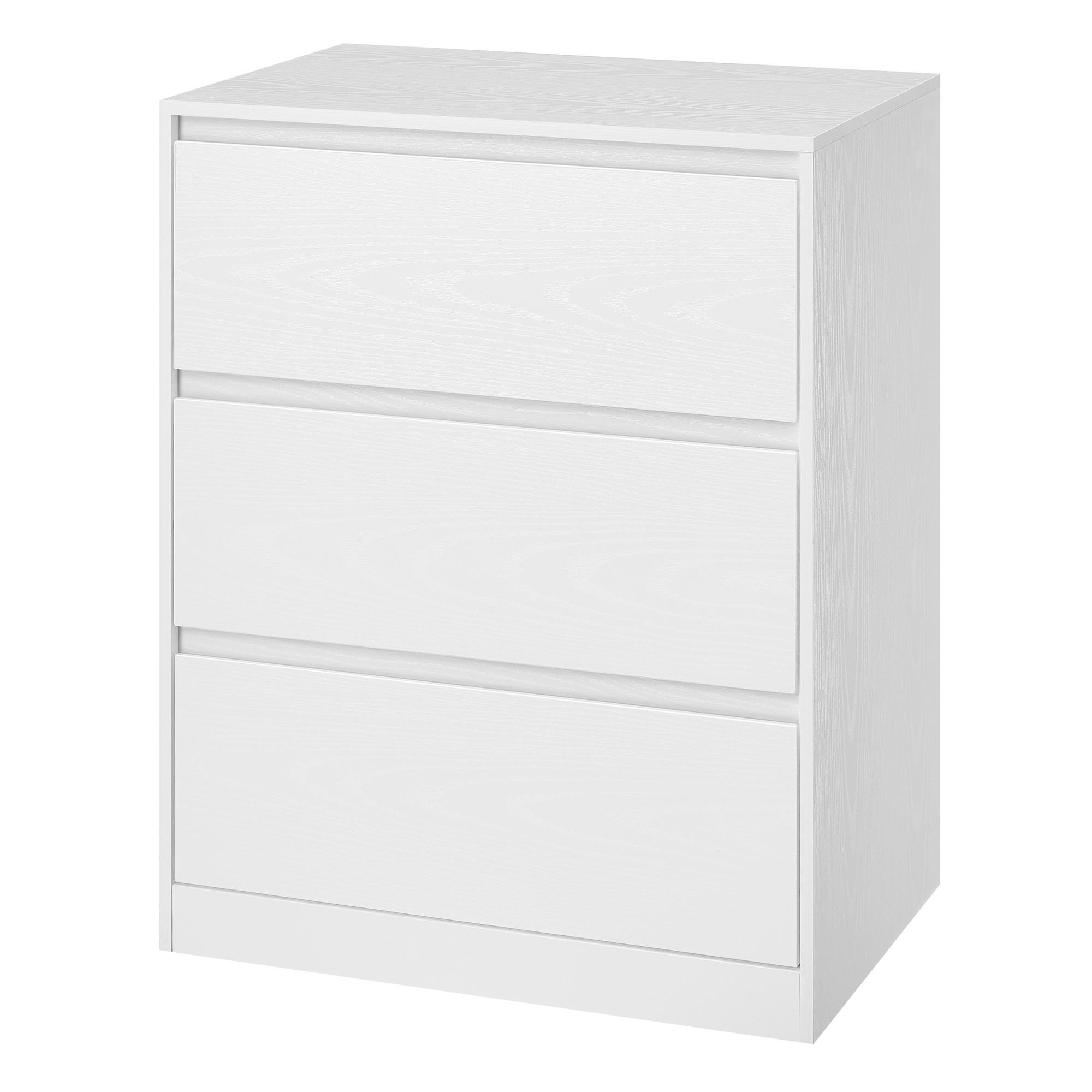 KOMMODE , 60/75/40 cm, 3 Schublade(n)  - Weiß, Trend, Holzwerkstoff (60/75/40cm) - Boxxx