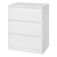 KOMMODE , 60/75/40 cm, 3 Schublade(n)  - Weiß, Trend, Holzwerkstoff (60/75/40cm) - Boxxx
