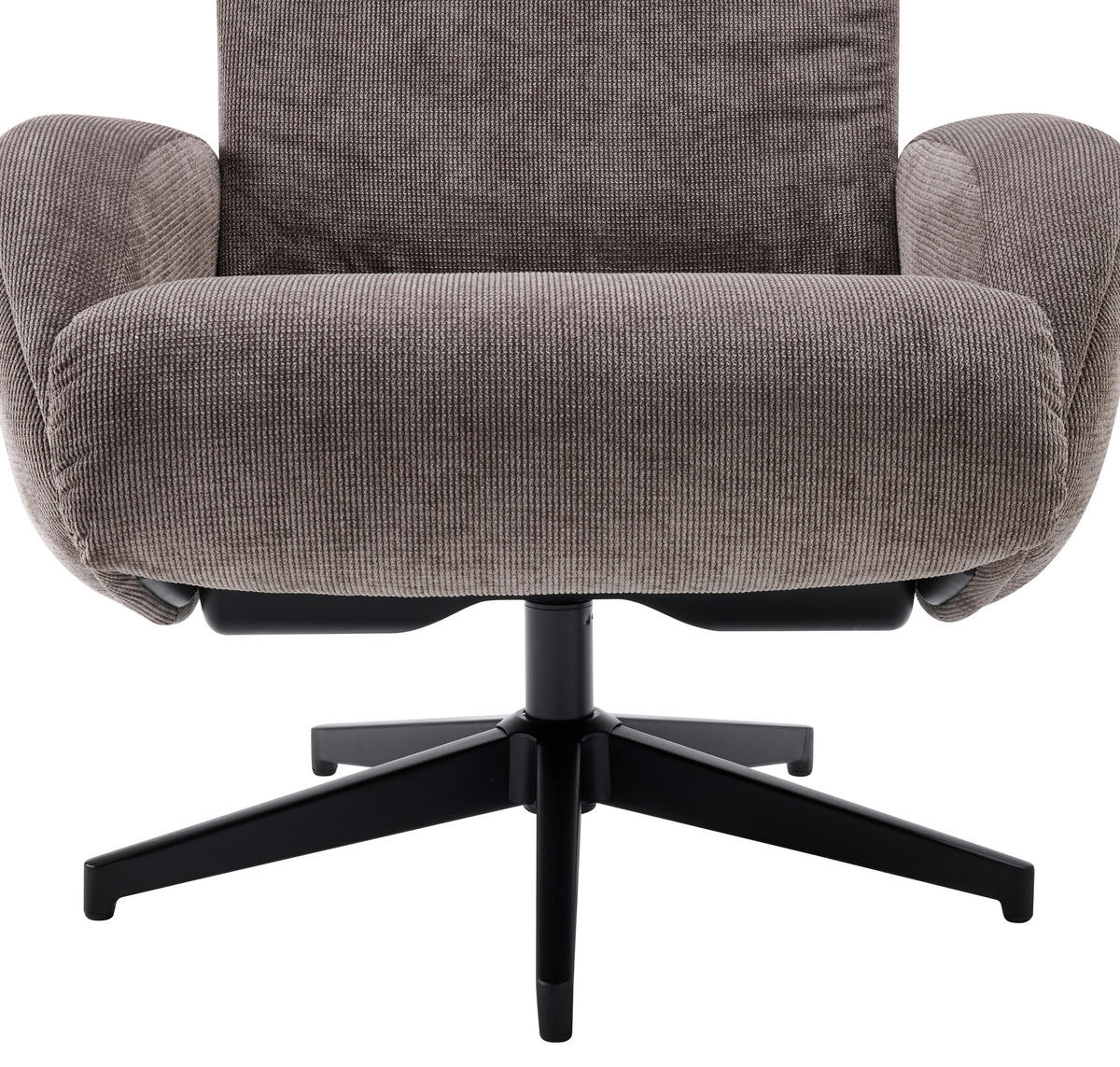 RELAXSESSELSET Webstoff Relaxfunktion, Hocker    - Schwarz/Braun, Design, Textil/Metall (75/107/77cm) - Livetastic