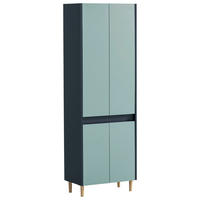 HOCHSCHRANK 56,9/170,0/33,0 cm  - Eschefarben/Dunkelblau, MODERN, Holz/Holzwerkstoff (56,9/170,0/33,0cm) - MID.YOU
