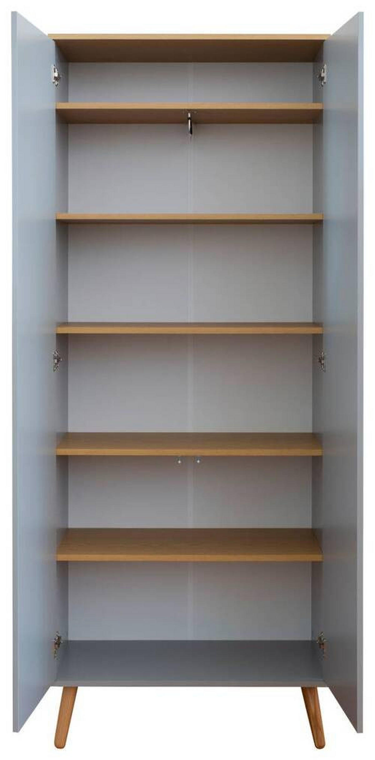 GARDEROBENSCHRANK Dot  in 79/201/37 cm  - Eichefarben/Grau, Design, Holzwerkstoff (79/201/37cm)