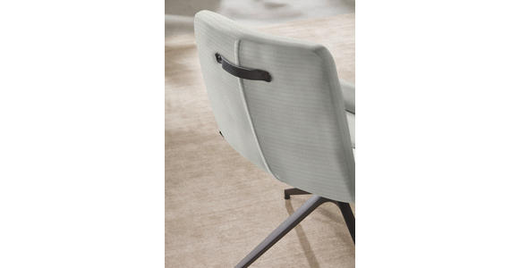 ARMLEHNSTUHL  in Cord  - Hellgrau/Schwarz, Design, Textil/Metall (61/88/66cm) - Dieter Knoll