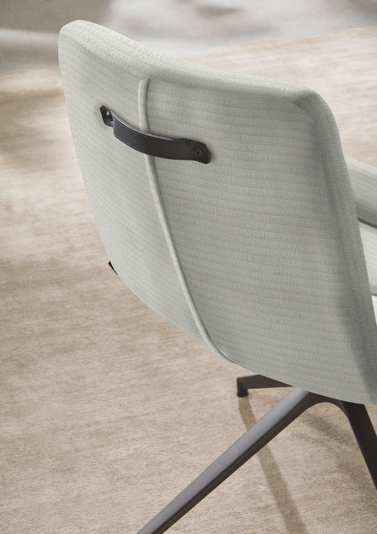 ARMLEHNSTUHL  in Cord  - Hellgrau/Schwarz, Design, Textil/Metall (61/88/66cm) - Dieter Knoll