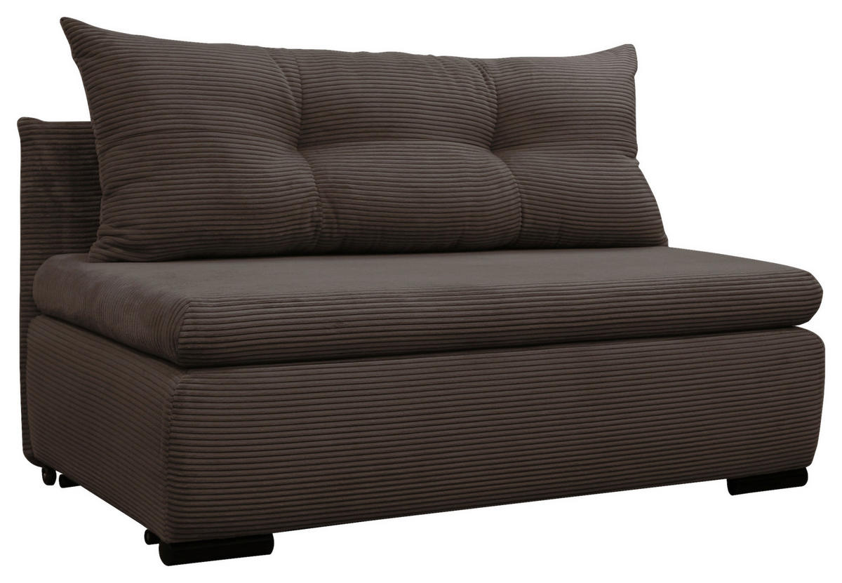 SCHLAFSOFA  in Cord Braun  - Schwarz/Braun, Design, Kunststoff/Textil (154/93/85cm) - MID.YOU