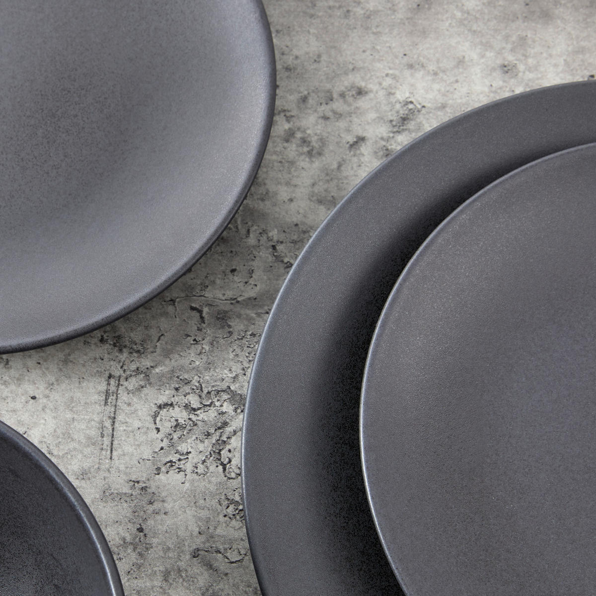 JÍDELNÍ SOUPRAVA, kamenina - černá, Moderní, keramika - Creatable