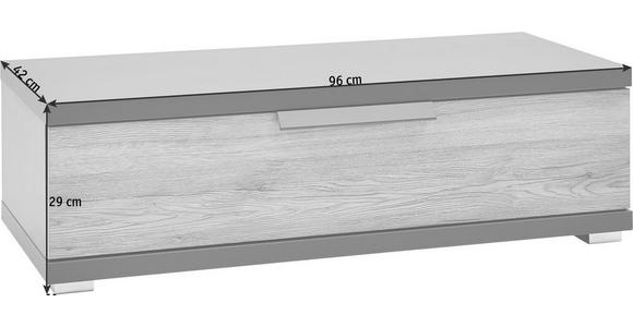 KOMMODE Eichefarben, Graphitfarben - Chromfarben/Eichefarben, KONVENTIONELL, Kunststoff/Metall (96/29/42cm) - Voleo