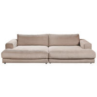 MEGASOFA in Cord Taupe  - Taupe/Schwarz, Design, Kunststoff/Textil (290/86/170cm) - Pure Home Lifestyle