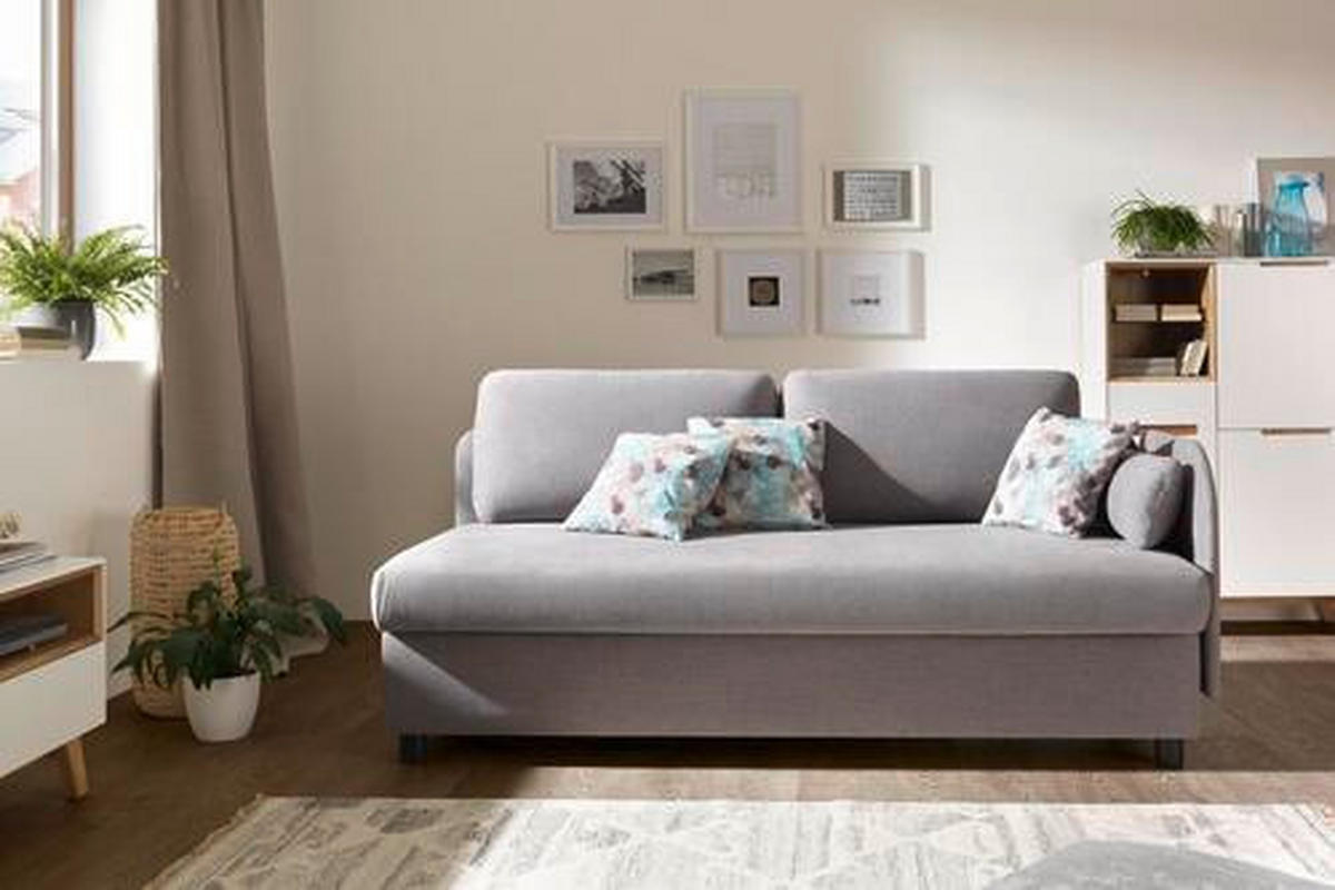 LIEGE in Grau  - Wengefarben/Grau, MODERN, Holz/Textil (206/80/94cm) - Joka