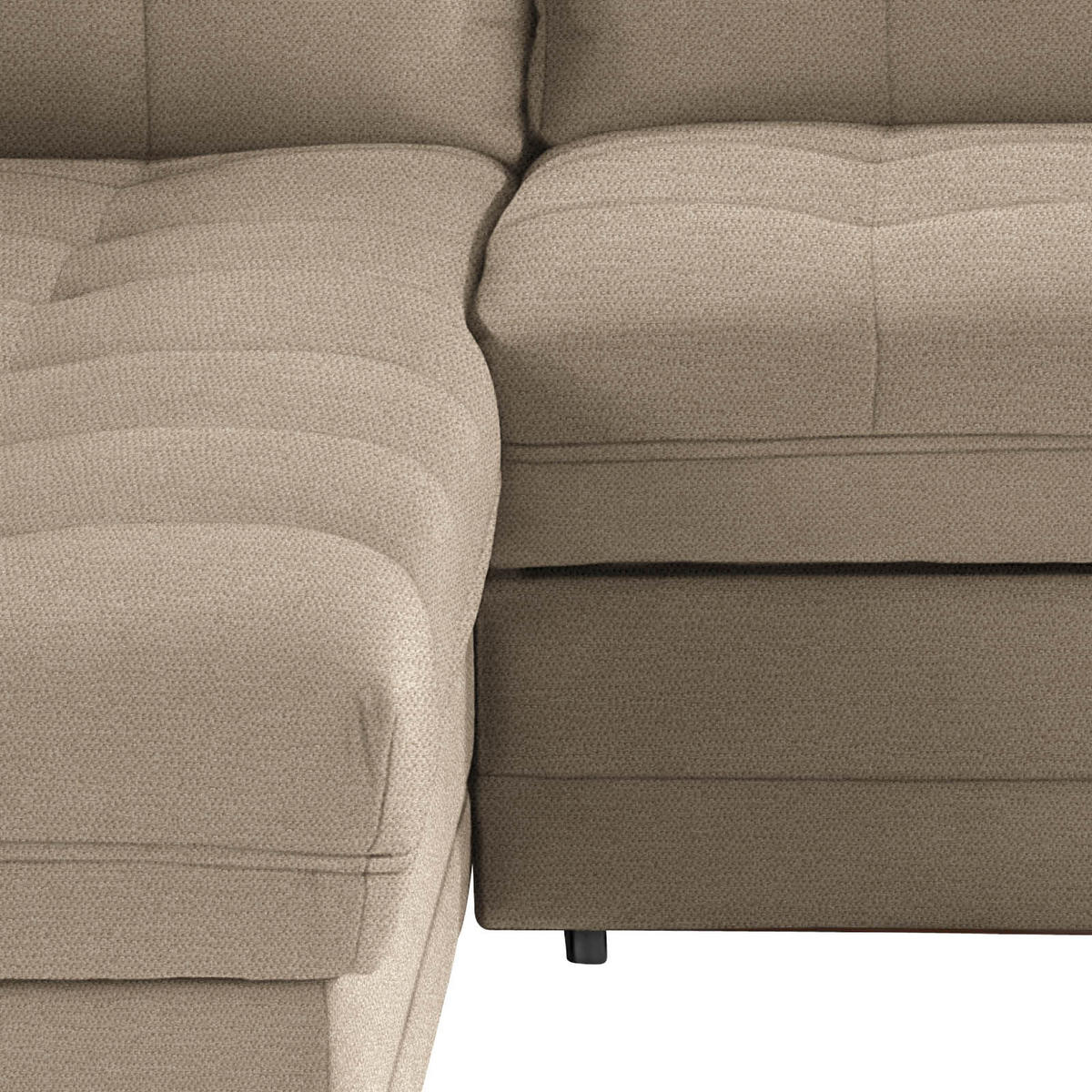 ECKSOFA in Webstoff Hellbraun  - Hellbraun/Dunkelbraun, Konventionell, Kunststoff/Textil (183/251cm) - Livetastic