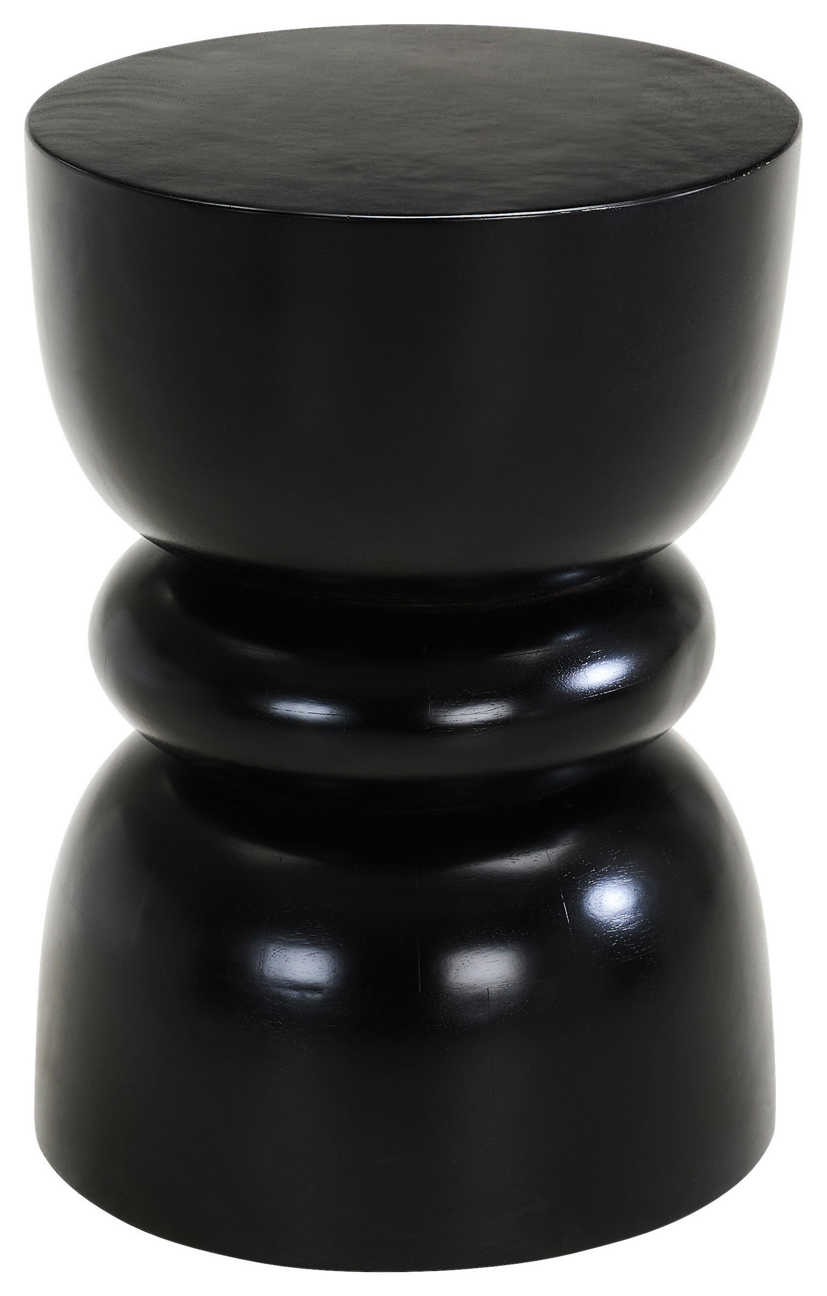 BEISTELLTISCH Mangoholz vollmassiv Schwarz rund  - Schwarz, KONVENTIONELL, Holz (36/50/36cm) - Livetastic