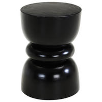 BEISTELLTISCH Mangoholz vollmassiv Schwarz rund  - Schwarz, KONVENTIONELL, Holz (36/50/36cm) - Livetastic