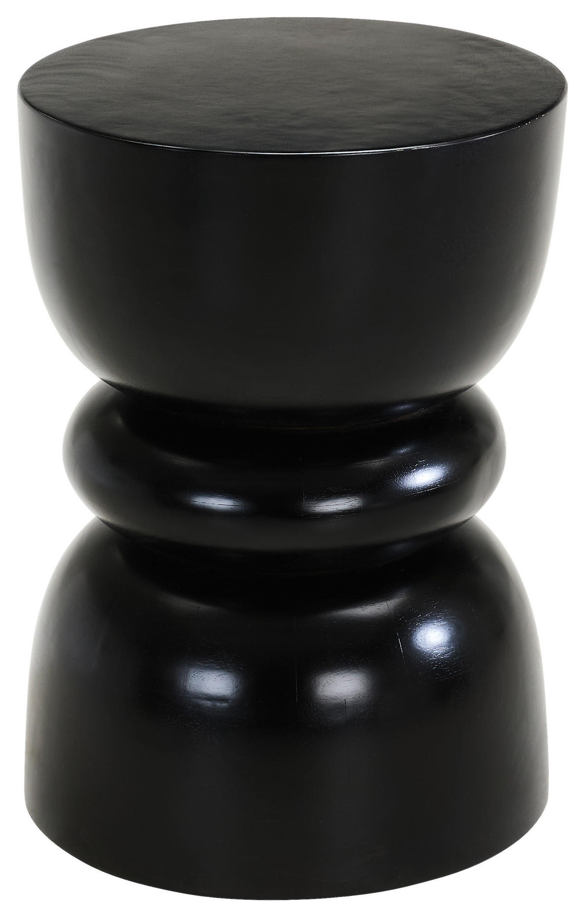 BEISTELLTISCH Mangoholz vollmassiv Schwarz rund  - Schwarz, KONVENTIONELL, Holz (36/50/36cm) - Livetastic