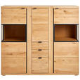 HIGHBOARD 152/135,5/38 cm  - Eichefarben/Anthrazit, KONVENTIONELL, Glas/Holz (152/135,5/38cm) - Linea Natura