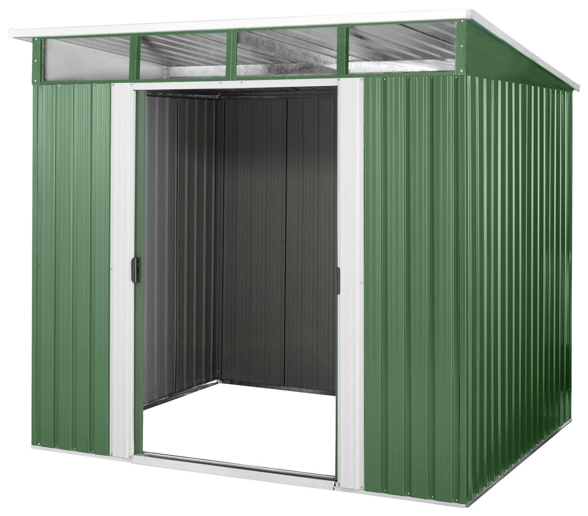 GERÄTEHAUS 238/203/194 cm  - Weiß/Grün, Basics, Metall (238/203/194cm)