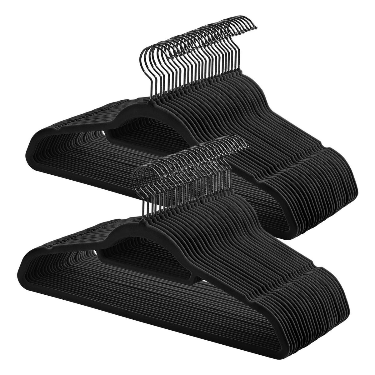 KLEIDERBÜGELSET Metall, Kunststoff, Textil  - Schwarz, Trend, Kunststoff/Textil (43,5/22,5/9cm) - Boxxx